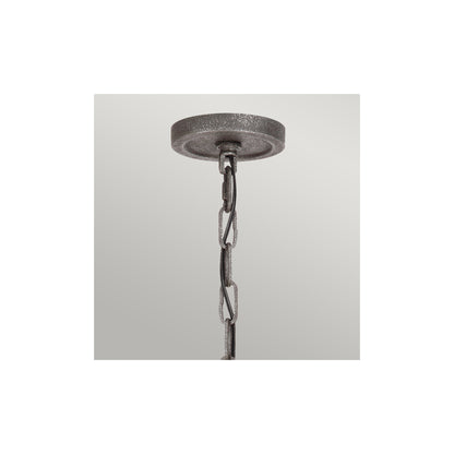 Angelo 9-Light Chandelier in Distressed Weathered Oak & Slate Grey Metal