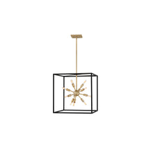 Aros 12-Light Pendant in Black & Warm Brass