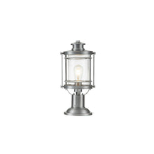 Booker 1-Light Medium Pedestal Lantern in Industrial Aluminium