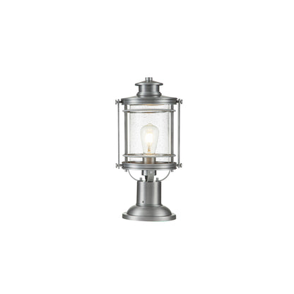 Booker 1-Light Medium Pedestal Lantern in Industrial Aluminium