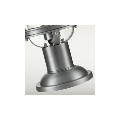 Booker 1-Light Medium Pedestal Lantern in Industrial Aluminium