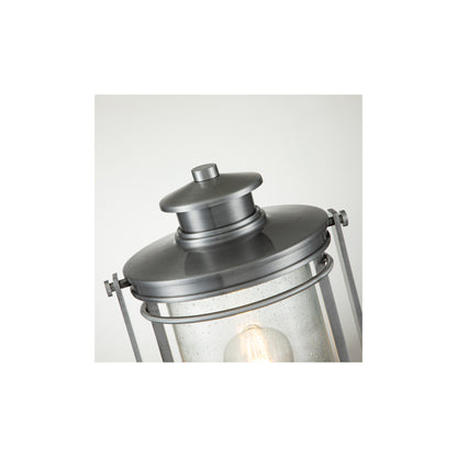 Booker 1-Light Medium Pedestal Lantern in Industrial Aluminium