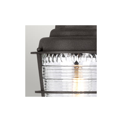 Chance Harbor 1-Light Pedestal Lantern in Weathered Zinc