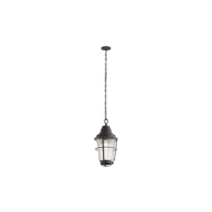 Chance Harbor 1-Light Chain Lantern in Weathered Zinc