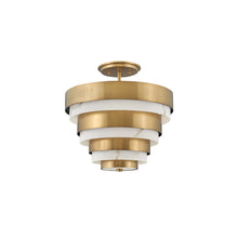 Echelon 3-Light Semi-flush Mount in Heritage Brass
