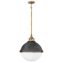 Fletcher 3-Light Pendant in Aged Zinc & Heritage Brass
