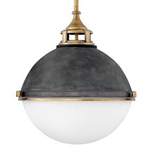 Fletcher 3-Light Pendant in Aged Zinc & Heritage Brass