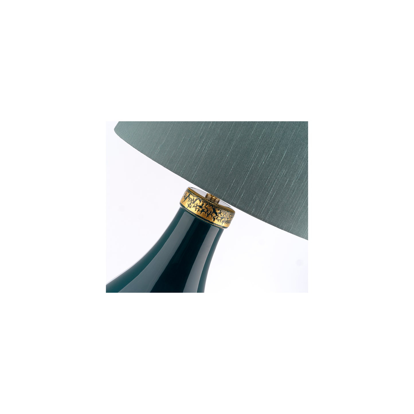 Havering 1-Light Table Lamp in Azure-Turquoise & Aged Brass