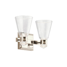 Kayva LED 2 Arm Dual-lit Wall Light in Polished Nickel