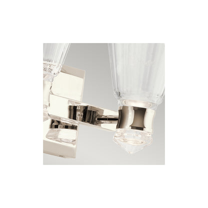 Kayva LED 2 Arm Dual-lit Wall Light in Polished Nickel
