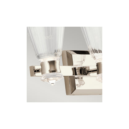 Kayva LED 3 Arm Dual-lit Wall Light in Polished Nickel