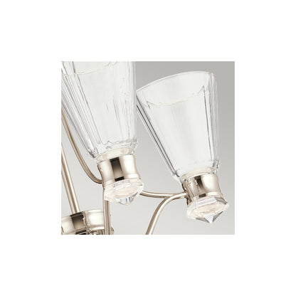 Kayva LED 9-Light 4 Arm Chandelier in Polished Nickel
