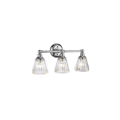 Keynes 3-Light Wall Light in Polished Chrome