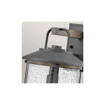 Lakehouse 1-Light Wall Lantern in Aged Zinc with Driftwood Grey