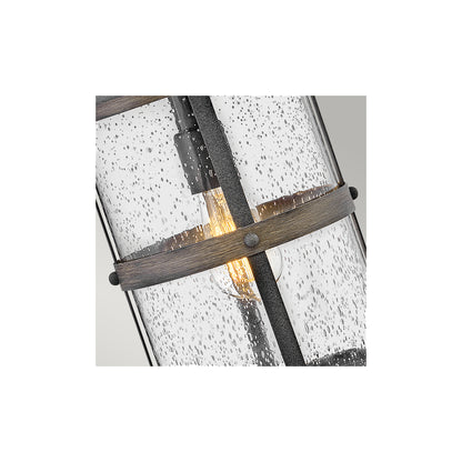 Lakehouse 1-Light Wall Lantern in Aged Zinc with Driftwood Grey