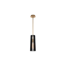 Linara 1-Light Pendant in Black & Natural Brass