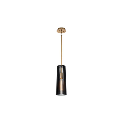 Linara 1-Light Pendant in Black & Natural Brass