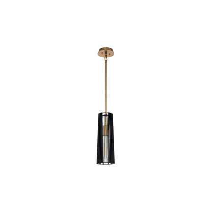 Linara 1-Light Pendant in Black & Natural Brass