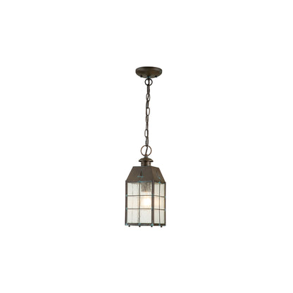 Nantucket 1-Light Medium Chain Lantern in Aged Brass