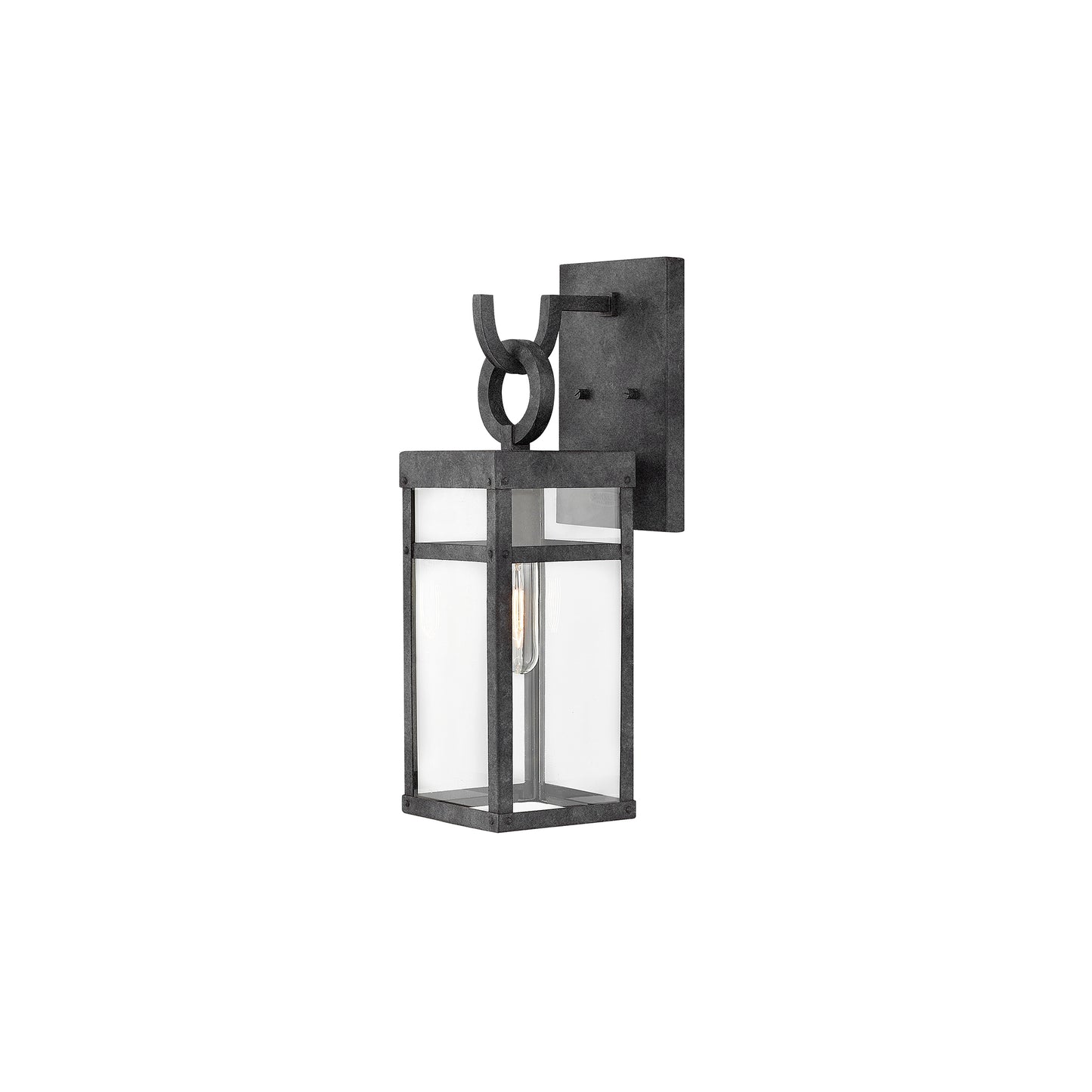 Porter 1-Light Wall Lantern in Aged Zinc