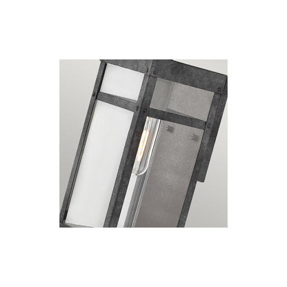 Porter 1-Light Small Wall Lantern in Aged Zinc
