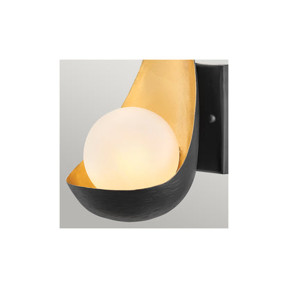 Ren 1-Light Wall Light in Matt Black & Gold