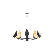Ren 5-Light Chandelier in Matt Black & Gold