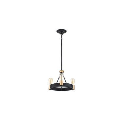 Silas 3-Light Pendant in Aged Zinc & Heritage Brass