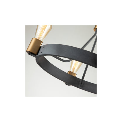 Silas 4-Light Pendant in Aged Zinc & Heritage Brass