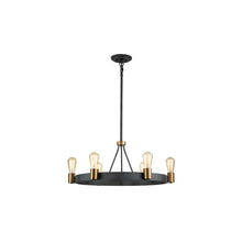 Silas 6-Light Pendant in Aged Zinc & Heritage Brass