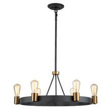 Silas 6-Light Pendant in Aged Zinc & Heritage Brass