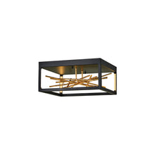 Styx LED Flush Mount in Black & Gilded Gold
