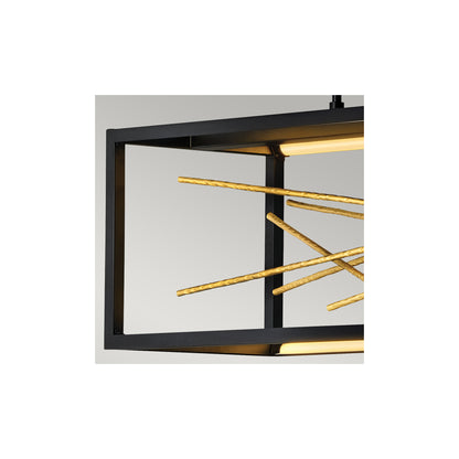 Styx LED Island Pendant in Black & Gilded Gold