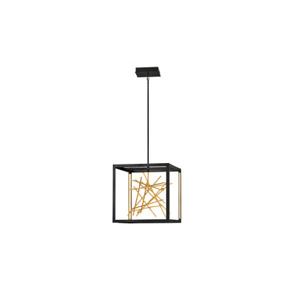 Styx LED Pendant in Black & Gilded Gold