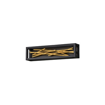 Styx LED Wall Light in Black & Gilded Gold