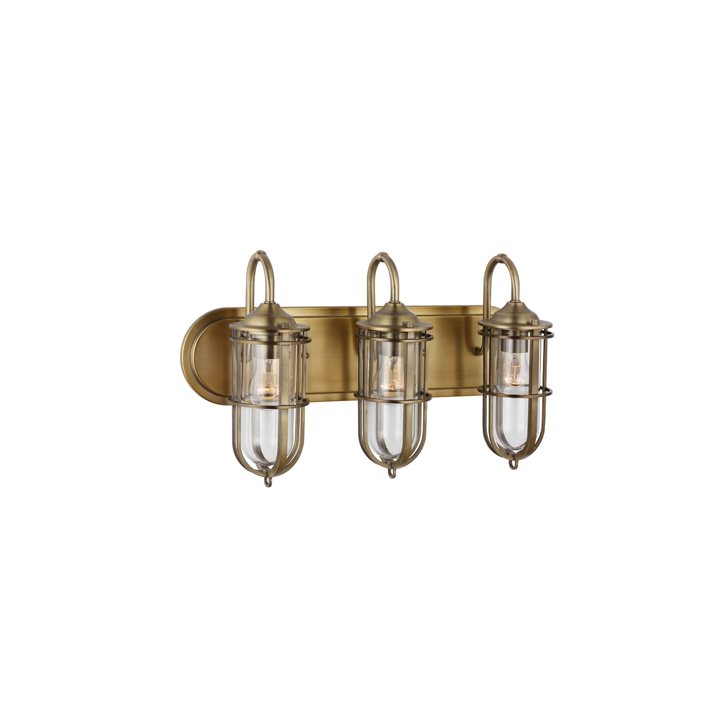 Urban Restoration 3-Light Wall Light in Dark Antique Brass