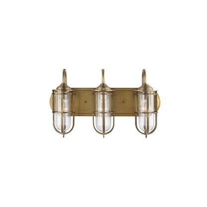 Urban Restoration 3-Light Wall Light in Dark Antique Brass