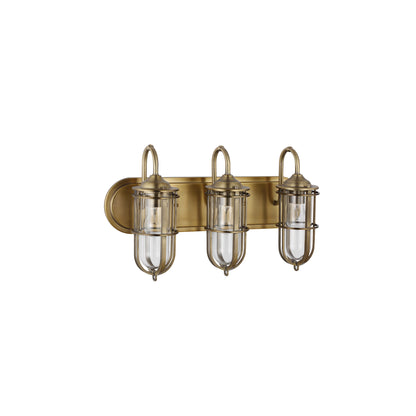 Urban Restoration 3-Light Wall Light in Dark Antique Brass