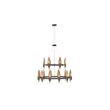 Willow 18-Light Chandelier in Carbon Black with Deluxe Gold