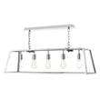 Dar Academy 5-Light Clear Glass Pendant in Stainless Steel