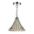 Dar Ardeche 1-Light Fluted Glass Pendant  with Polished Chrome