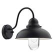 Dar Dynamo Single Wall Light with Curved Arm IP44 in Black