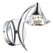 Dar Luther Single Crystal Glass Wall Bracket in Polished Chrome