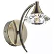 Dar Luther Single Crystal Glass Wall Bracket in Antique Brass