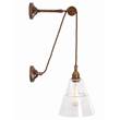 Mullan Lighting Rigale Coolie Industrial Pulley Wall Light in Antique Brass