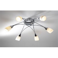 Bureau 6-Light Semi Flush Opal Glass