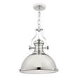 Dar Arona 1-Light Pendant with Glass Diffuser in Polished Chrome