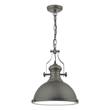 Dar Arona 1-Light Pendant with Glass Diffuser in Pewter Chrome & Glass