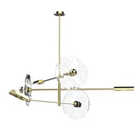 Marconi 6-Light Pendant Brushed Brass & Lacquer