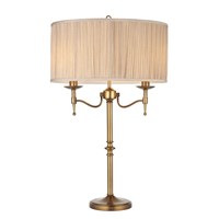 Stanford Table Lamp Antique Brass  Beige Shade